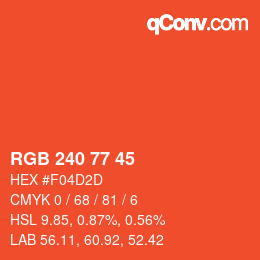 Color code: RGB 240 77 45 | qconv.com