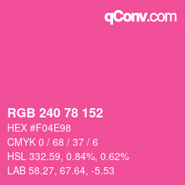 Color code: RGB 240 78 152 | qconv.com