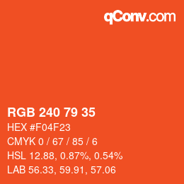 Color code: RGB 240 79 35 | qconv.com
