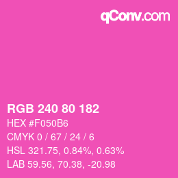 Farbcode: RGB 240 80 182 | qconv.com
