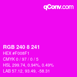 Color code: RGB 240 8 241 | qconv.com