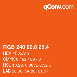 カラーコード: RGB 240 90.8 25.4 | qconv.com