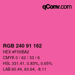 Color code: RGB 240 91 162 | qconv.com