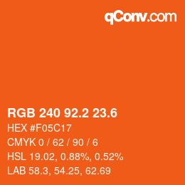 カラーコード: RGB 240 92.2 23.6 | qconv.com