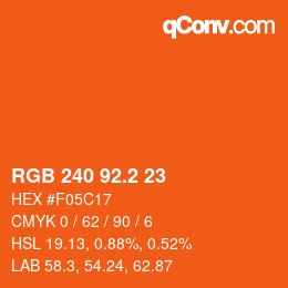 カラーコード: RGB 240 92.2 23 | qconv.com