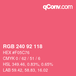 颜色代码: RGB 240 92 118 | qconv.com