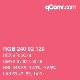 颜色代码: RGB 240 92 120 | qconv.com