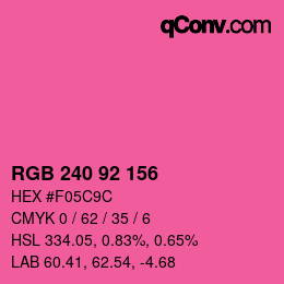 颜色代码: RGB 240 92 156 | qconv.com