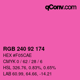 颜色代码: RGB 240 92 174 | qconv.com