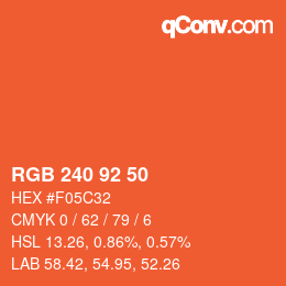 カラーコード: RGB 240 92 50 | qconv.com
