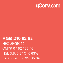 カラーコード: RGB 240 92 82 | qconv.com