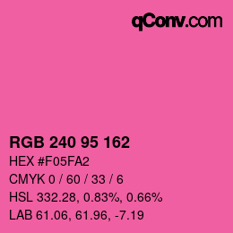 Color code: RGB 240 95 162 | qconv.com