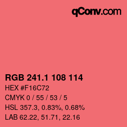 Color code: RGB 241.1 108 114 | qconv.com