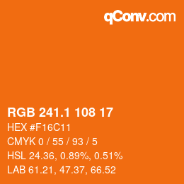 カラーコード: RGB 241.1 108 17 | qconv.com