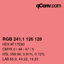Color code: RGB 241.1 126 128 | qconv.com