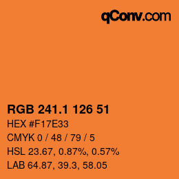カラーコード: RGB 241.1 126 51 | qconv.com