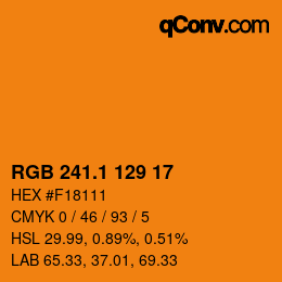 カラーコード: RGB 241.1 129 17 | qconv.com