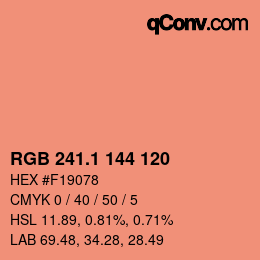 カラーコード: RGB 241.1 144 120 | qconv.com