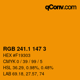 カラーコード: RGB 241.1 147 3 | qconv.com