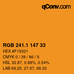 カラーコード: RGB 241.1 147 33 | qconv.com