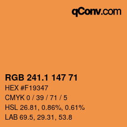 カラーコード: RGB 241.1 147 71 | qconv.com