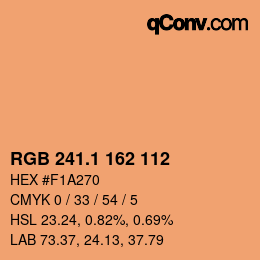 カラーコード: RGB 241.1 162 112 | qconv.com