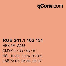 カラーコード: RGB 241.1 162 131 | qconv.com