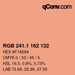 カラーコード: RGB 241.1 162 132 | qconv.com
