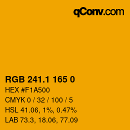 カラーコード: RGB 241.1 165 0 | qconv.com