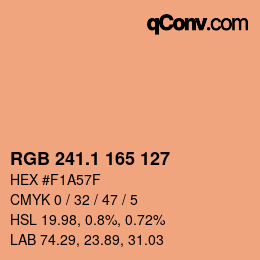 カラーコード: RGB 241.1 165 127 | qconv.com