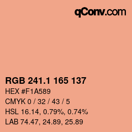 カラーコード: RGB 241.1 165 137 | qconv.com