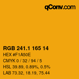 カラーコード: RGB 241.1 165 14 | qconv.com
