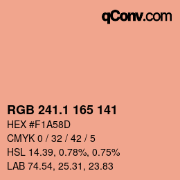 カラーコード: RGB 241.1 165 141 | qconv.com