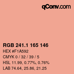 カラーコード: RGB 241.1 165 146 | qconv.com