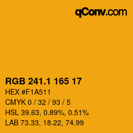 カラーコード: RGB 241.1 165 17 | qconv.com