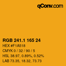 カラーコード: RGB 241.1 165 24 | qconv.com