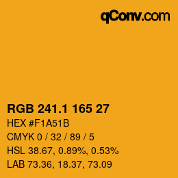 カラーコード: RGB 241.1 165 27 | qconv.com