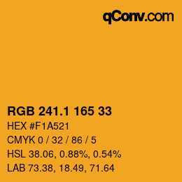 カラーコード: RGB 241.1 165 33 | qconv.com