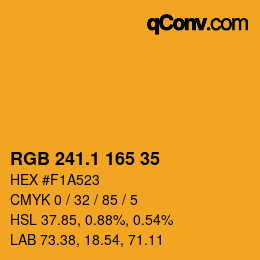 カラーコード: RGB 241.1 165 35 | qconv.com