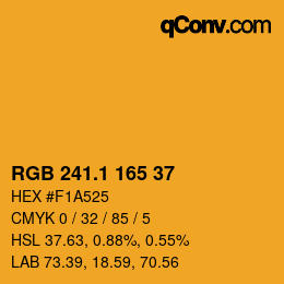 カラーコード: RGB 241.1 165 37 | qconv.com