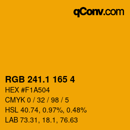カラーコード: RGB 241.1 165 4 | qconv.com
