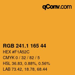 カラーコード: RGB 241.1 165 44 | qconv.com