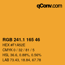 カラーコード: RGB 241.1 165 46 | qconv.com