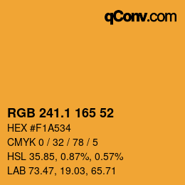 カラーコード: RGB 241.1 165 52 | qconv.com
