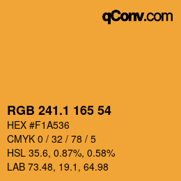 カラーコード: RGB 241.1 165 54 | qconv.com