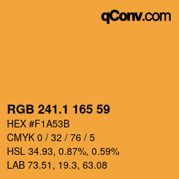 カラーコード: RGB 241.1 165 59 | qconv.com