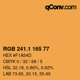 カラーコード: RGB 241.1 165 77 | qconv.com