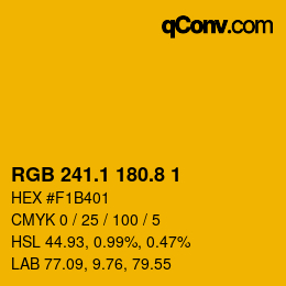 カラーコード: RGB 241.1 180.8 1 | qconv.com