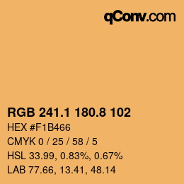 Color code: RGB 241.1 180.8 102 | qconv.com