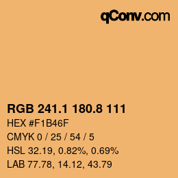 Color code: RGB 241.1 180.8 111 | qconv.com